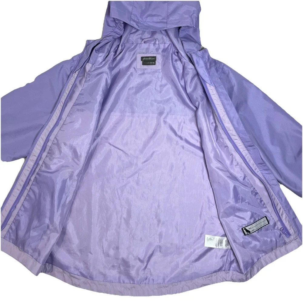 Eddie Bauer Kids Windbreaker Jacket Lavender Long Sleeve Girls Large 14-16